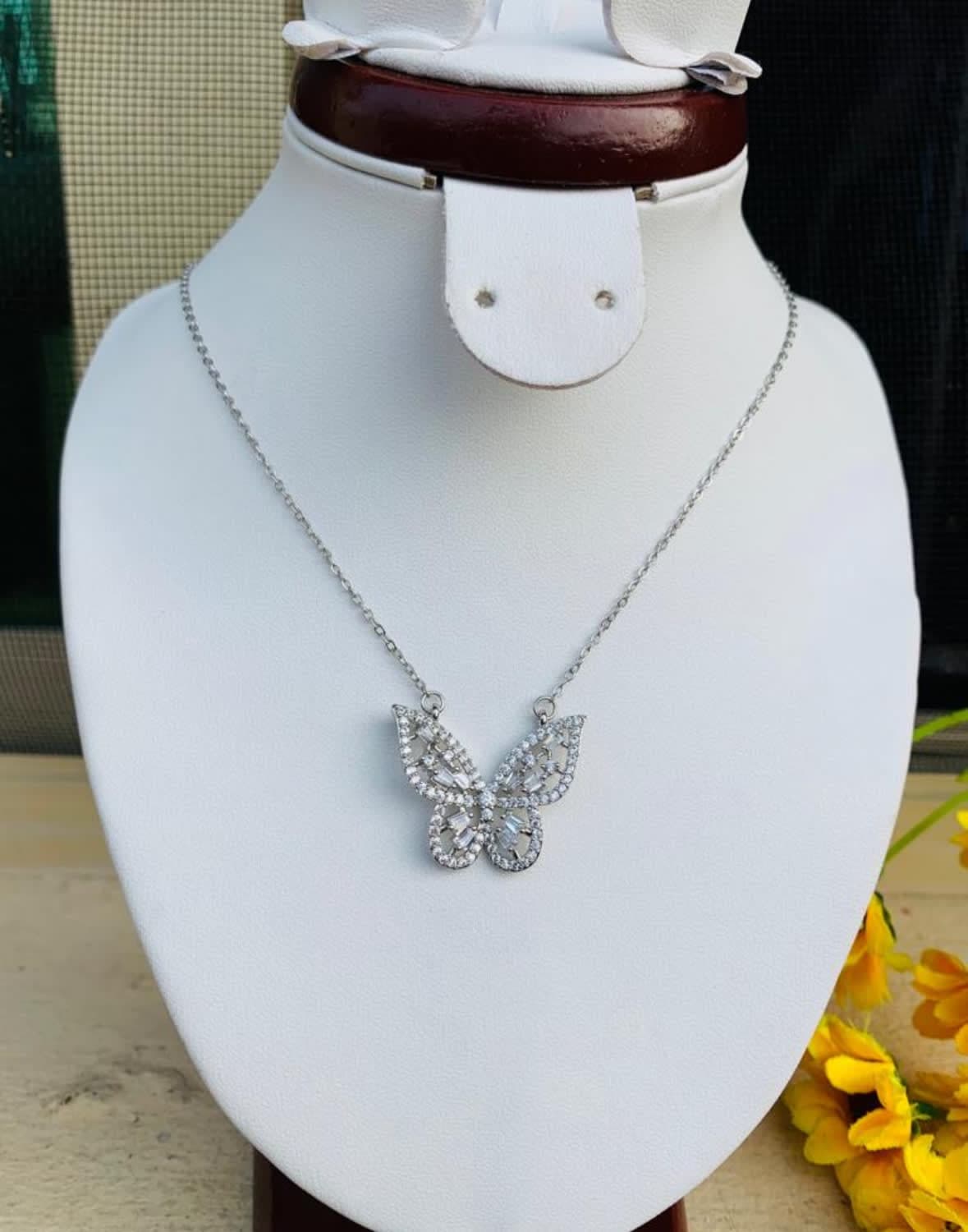 Butterfly Zircon stoned necklace