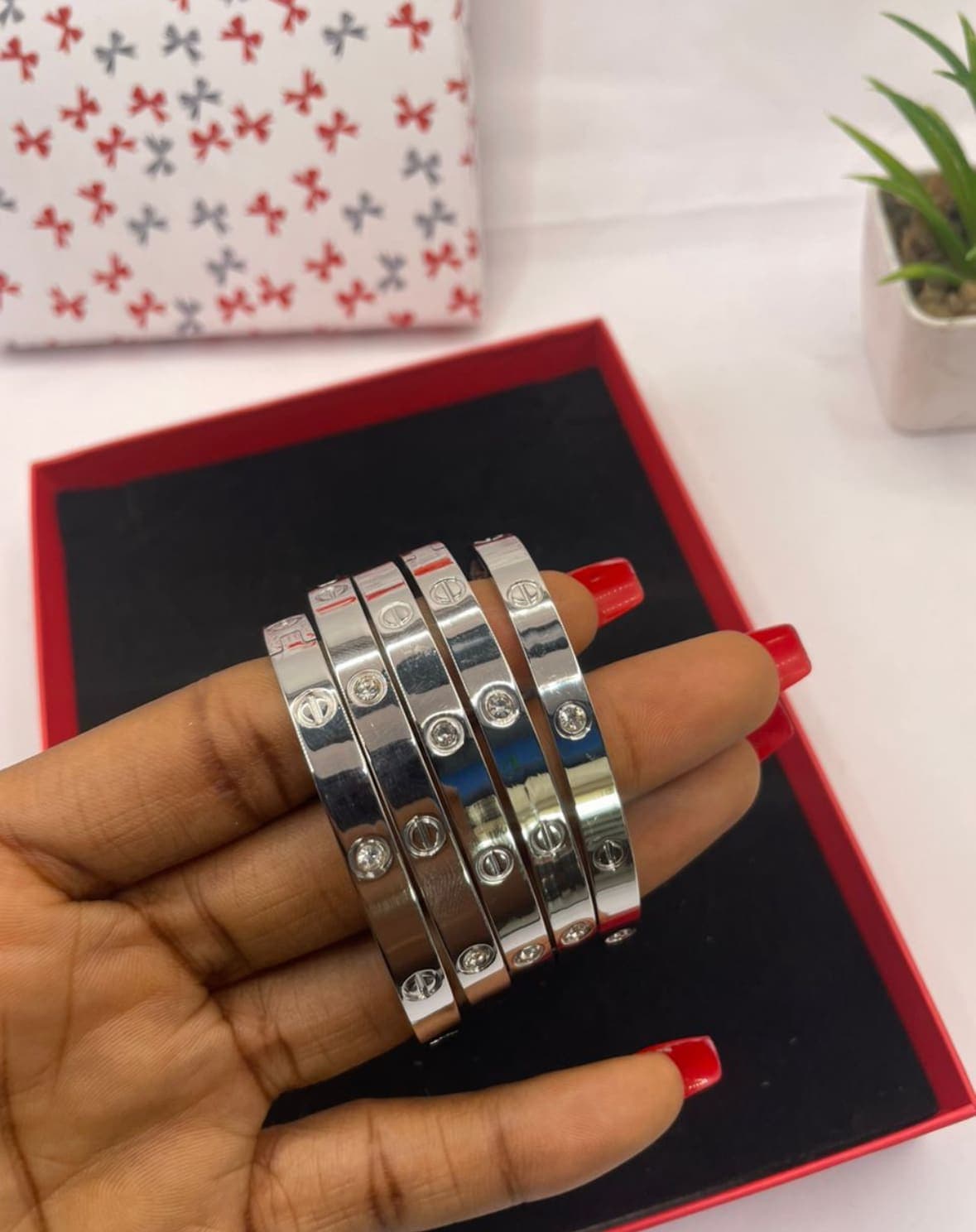 Cartier steel bangle.