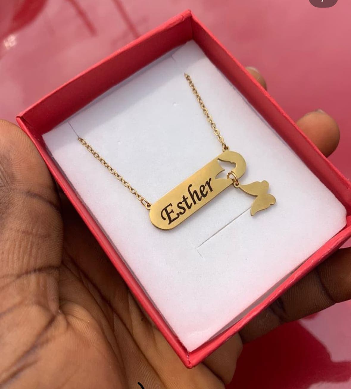 Butterfly Engraved Necklace