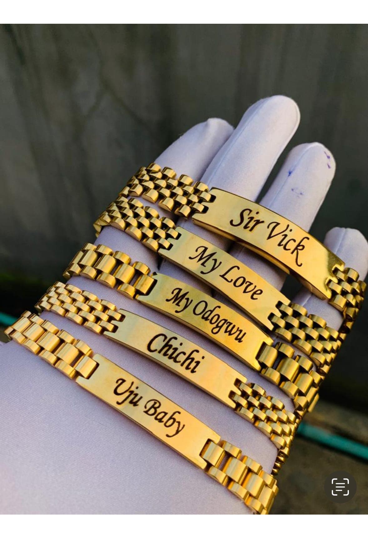 Engrave Cuban link bracelet.