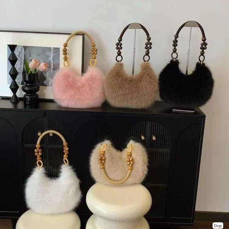Girly Fur hand bag