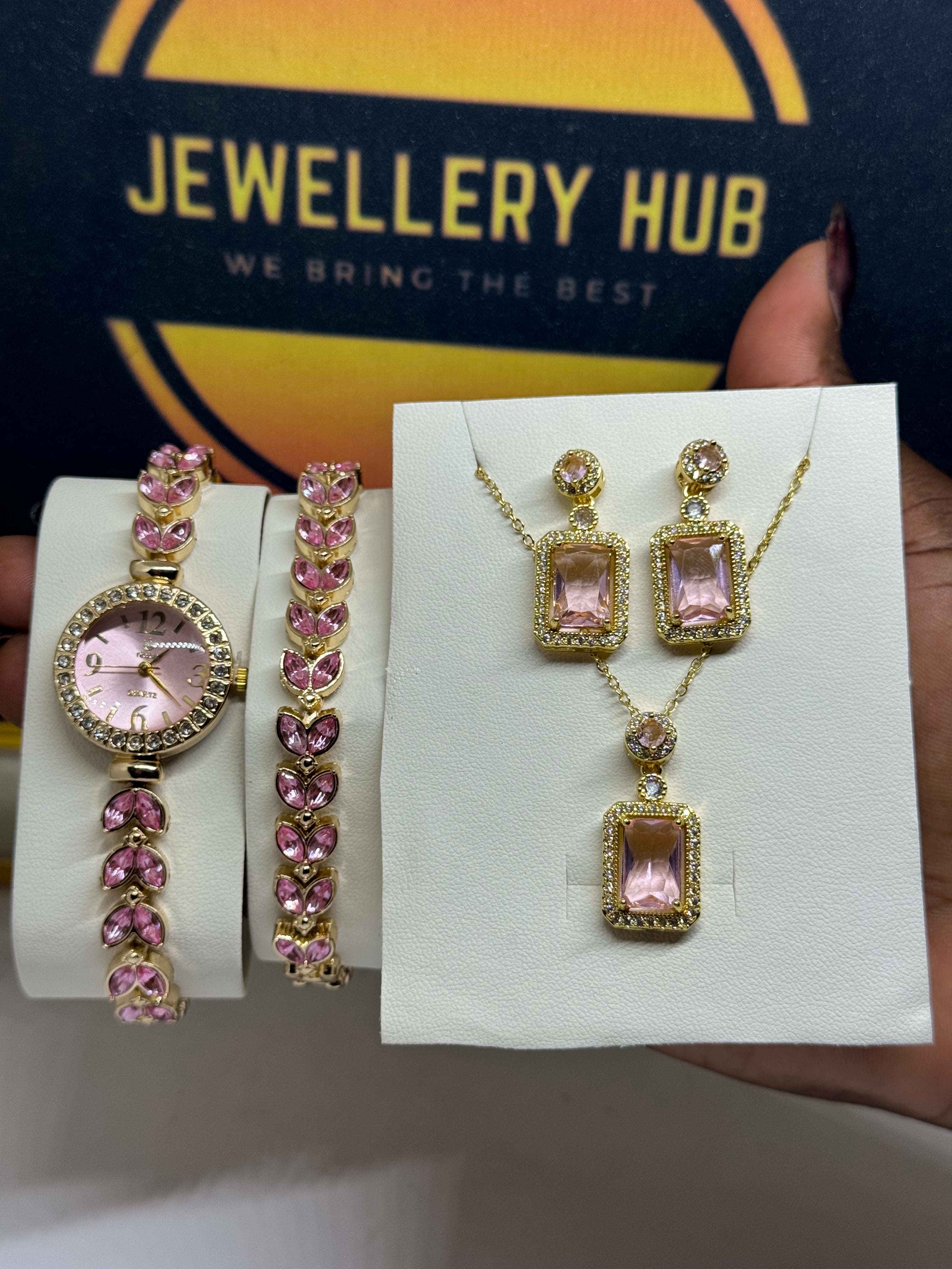 Pink Watch X Necklace set